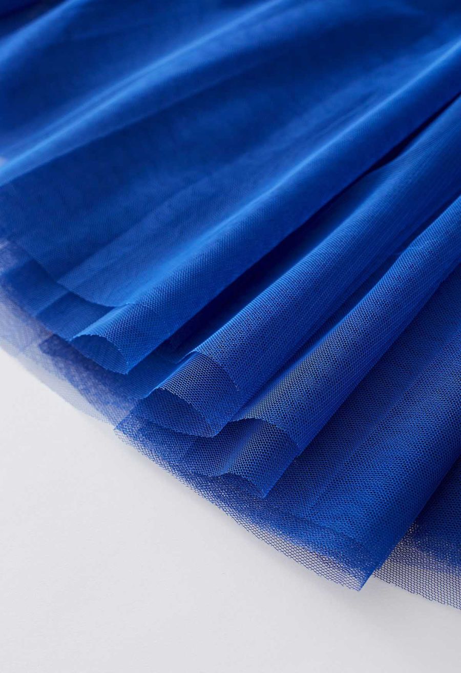 My Secret Garden Tulle Maxi Skirt in Indigo