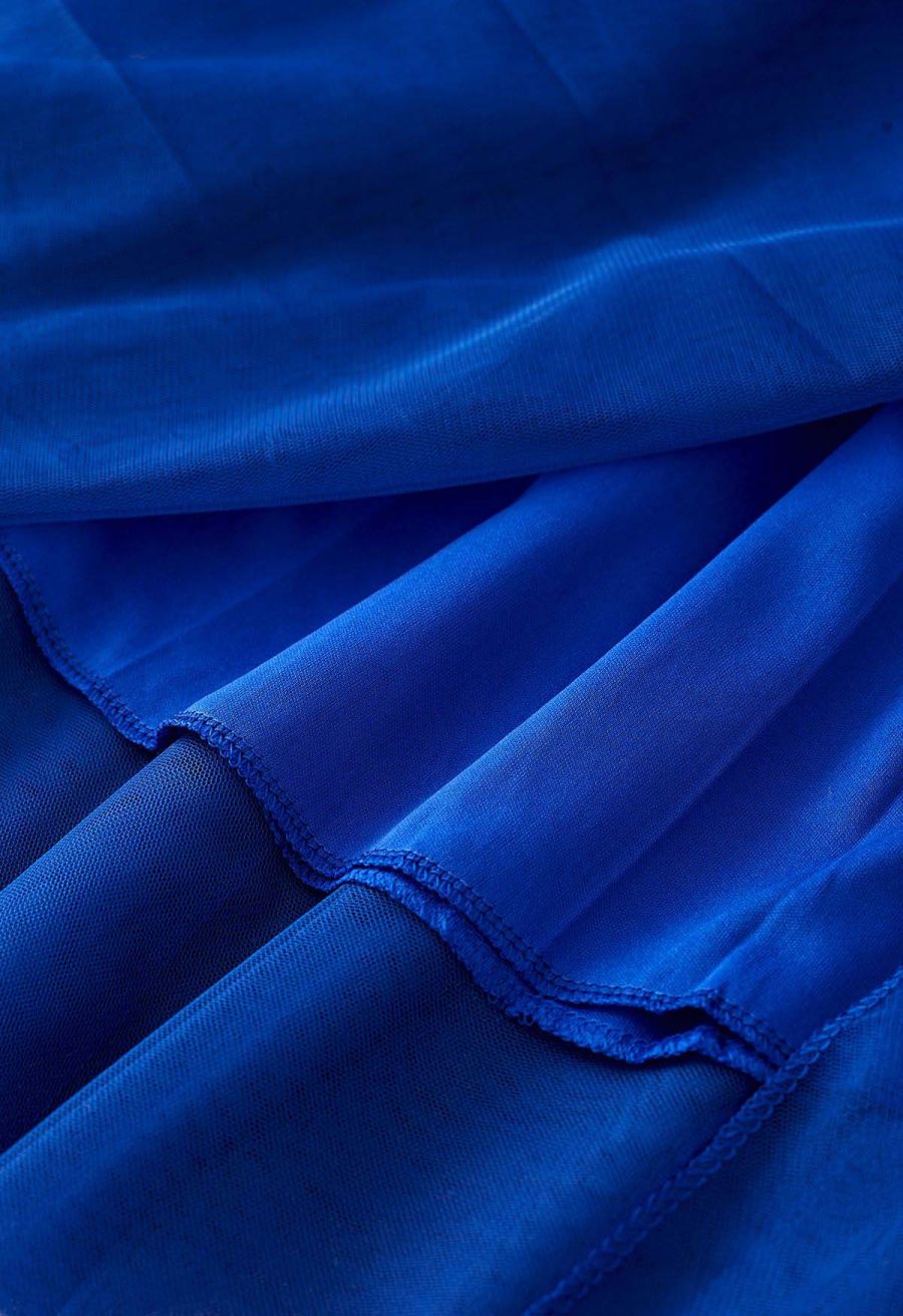 My Secret Garden Tulle Maxi Skirt in Indigo
