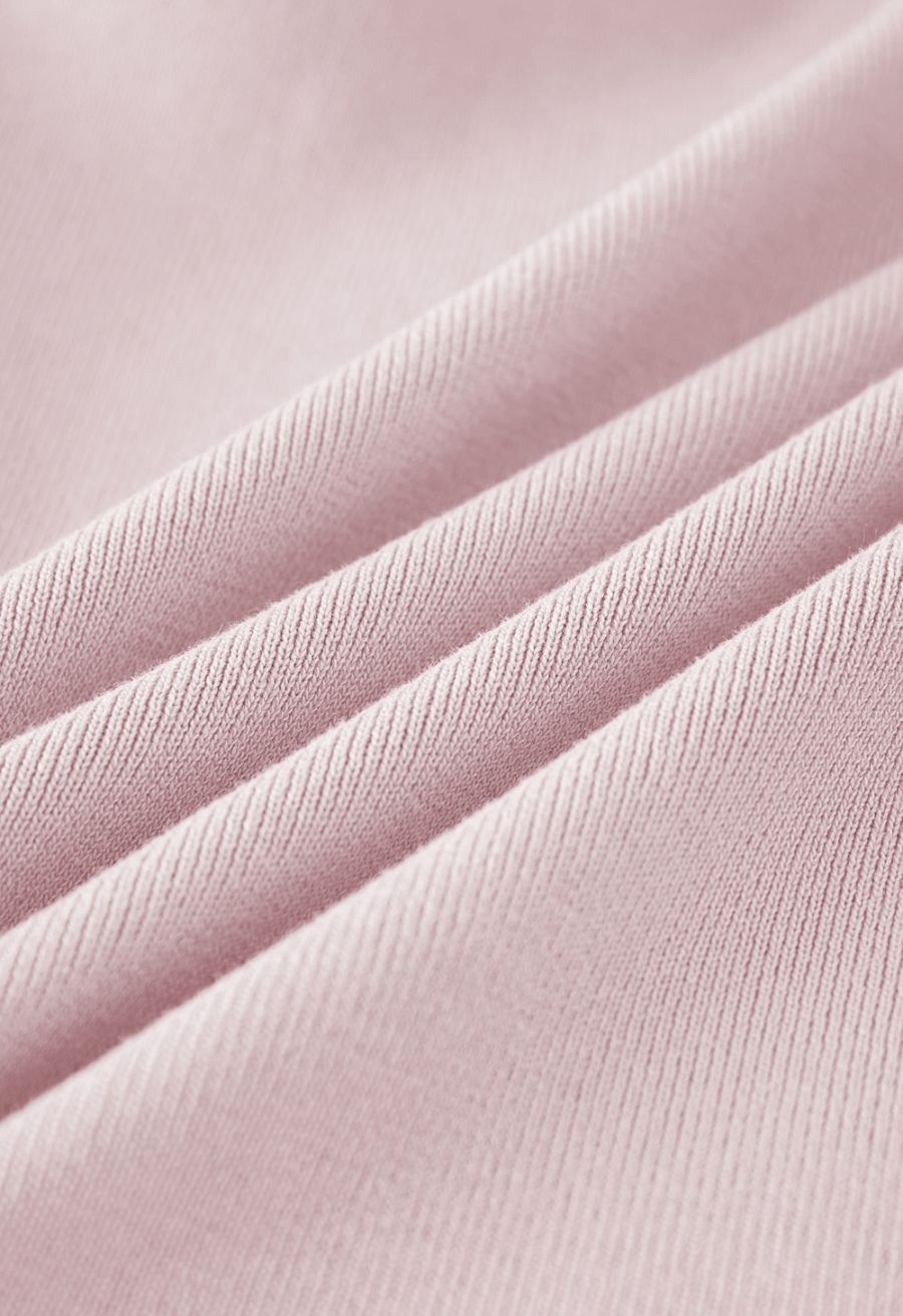 Wide Lapel Tie Waist Knit Cardigan in Pink