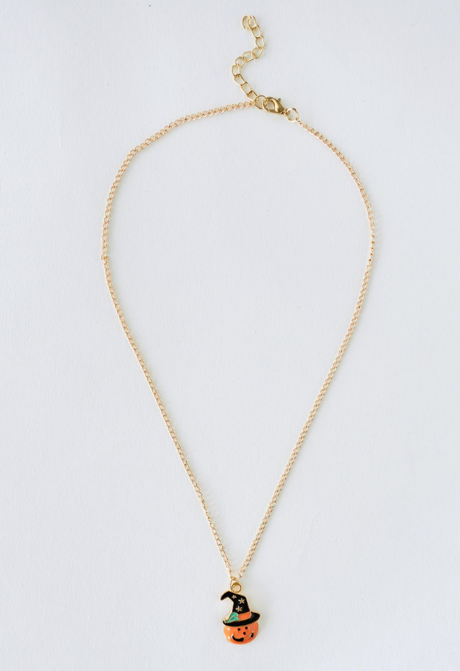 Pumpkin Wizard Golden Necklace