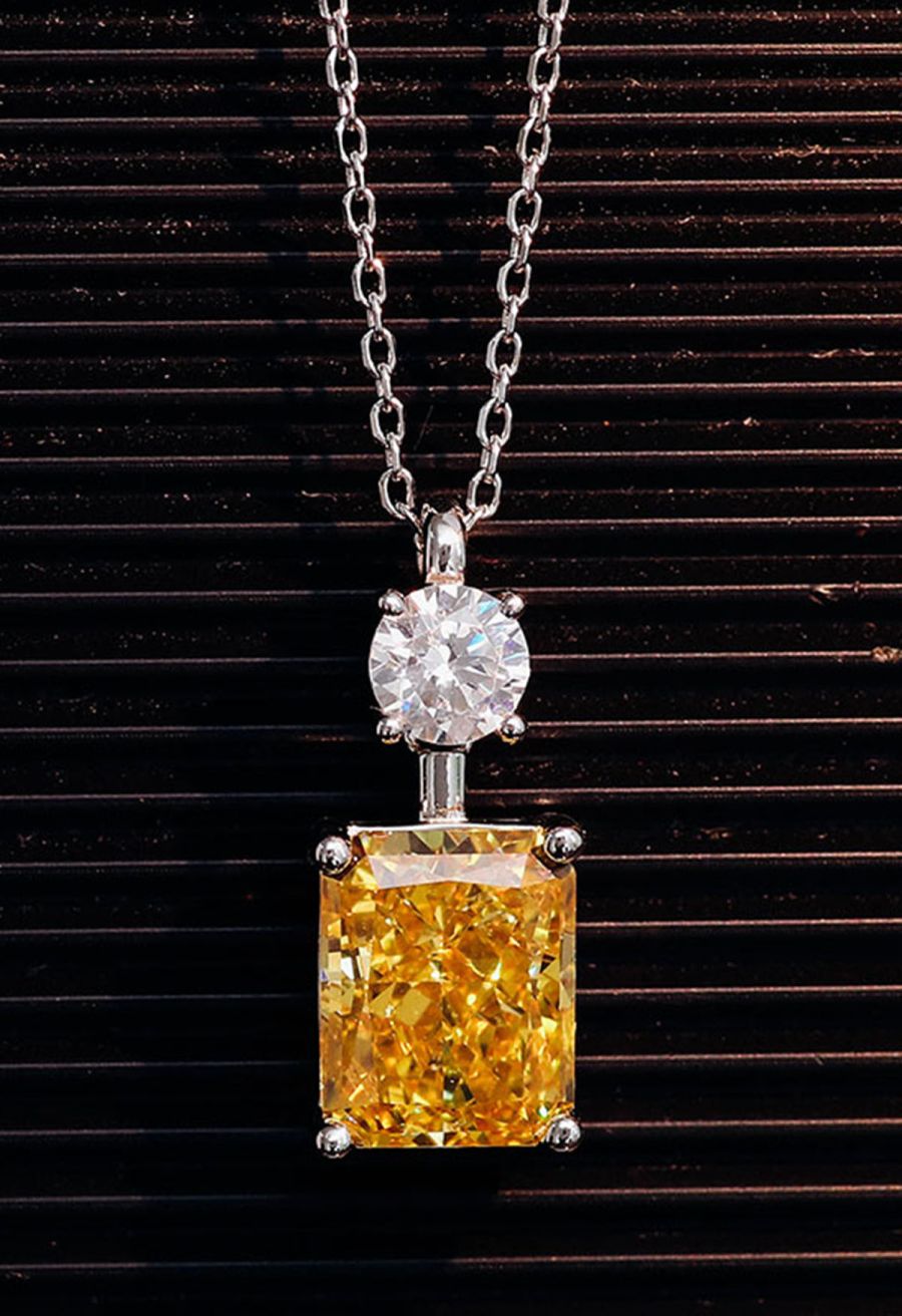 Pure Yellow Crystal Cubic Zirconia Necklace