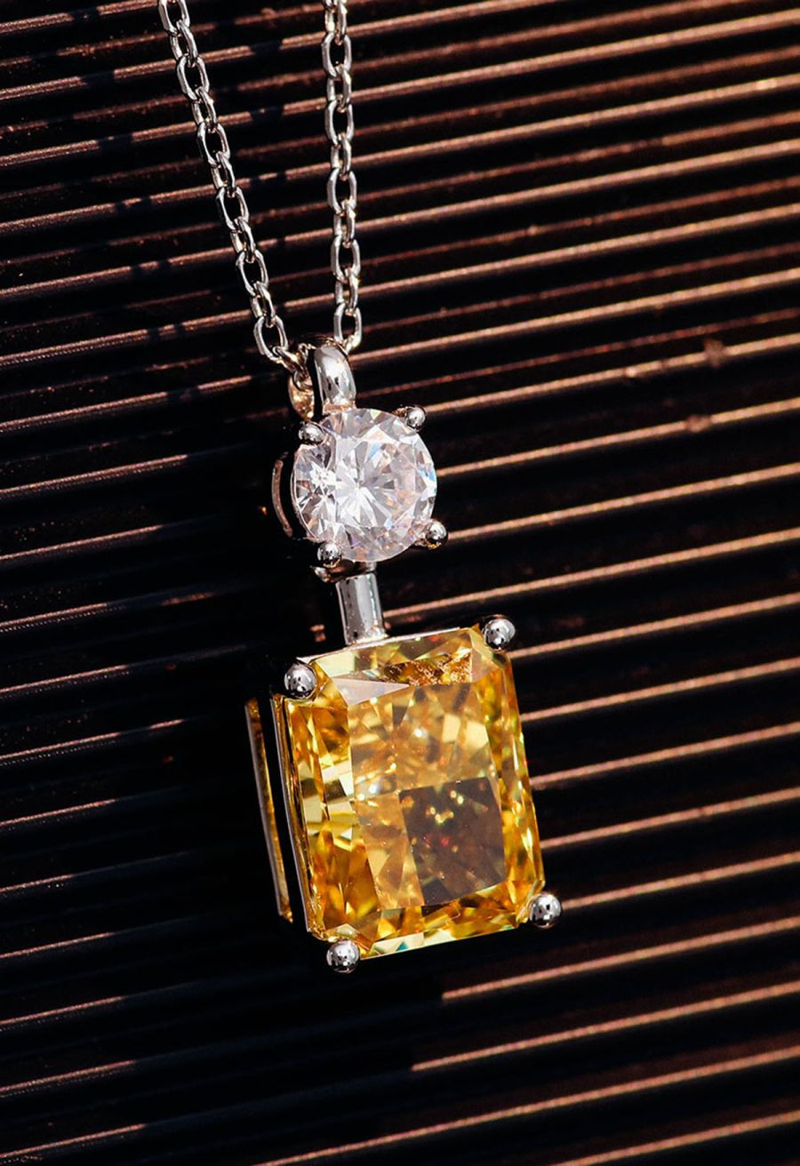 Pure Yellow Crystal Cubic Zirconia Necklace