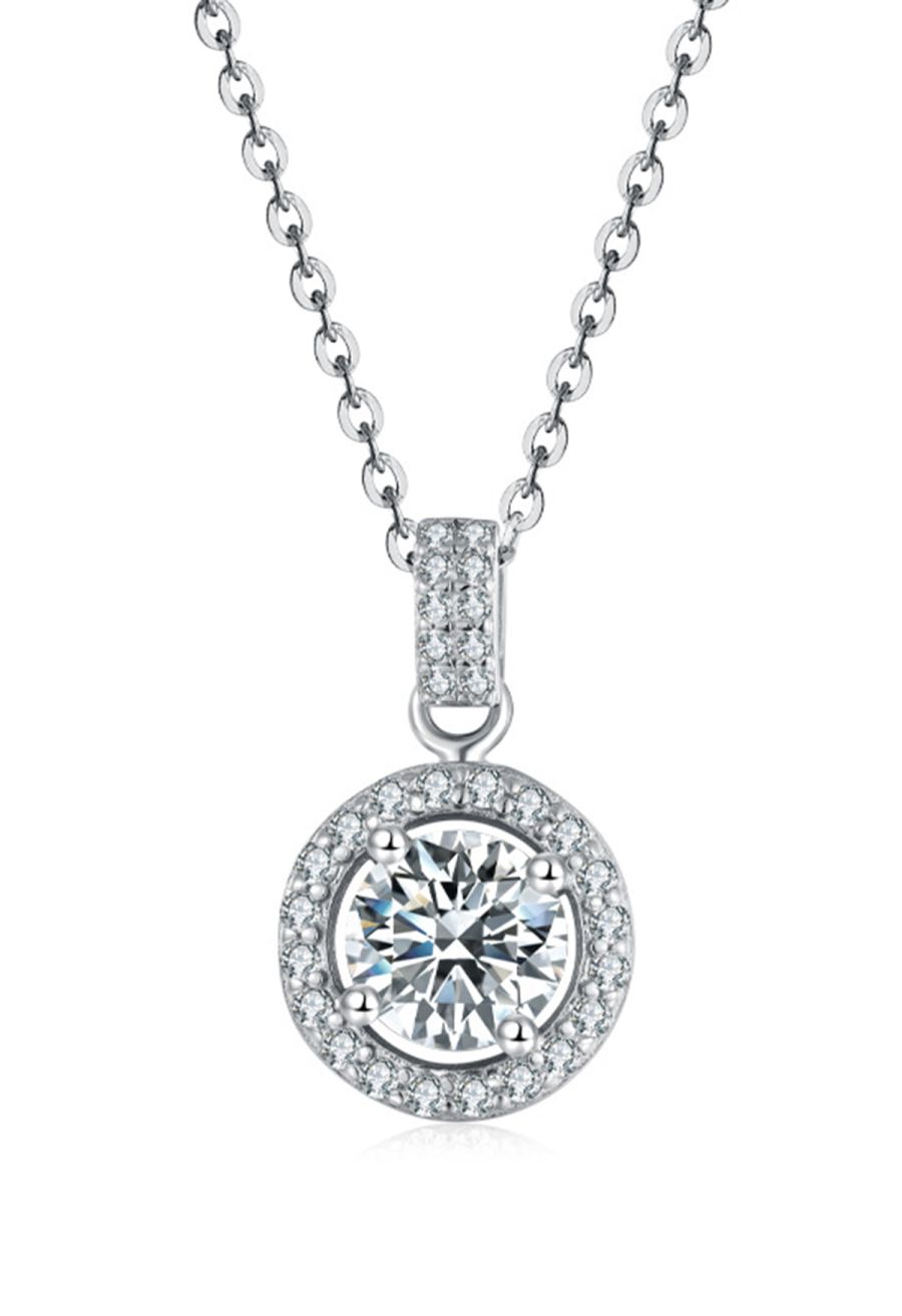 Round Cut Moissanite Diamond Necklace