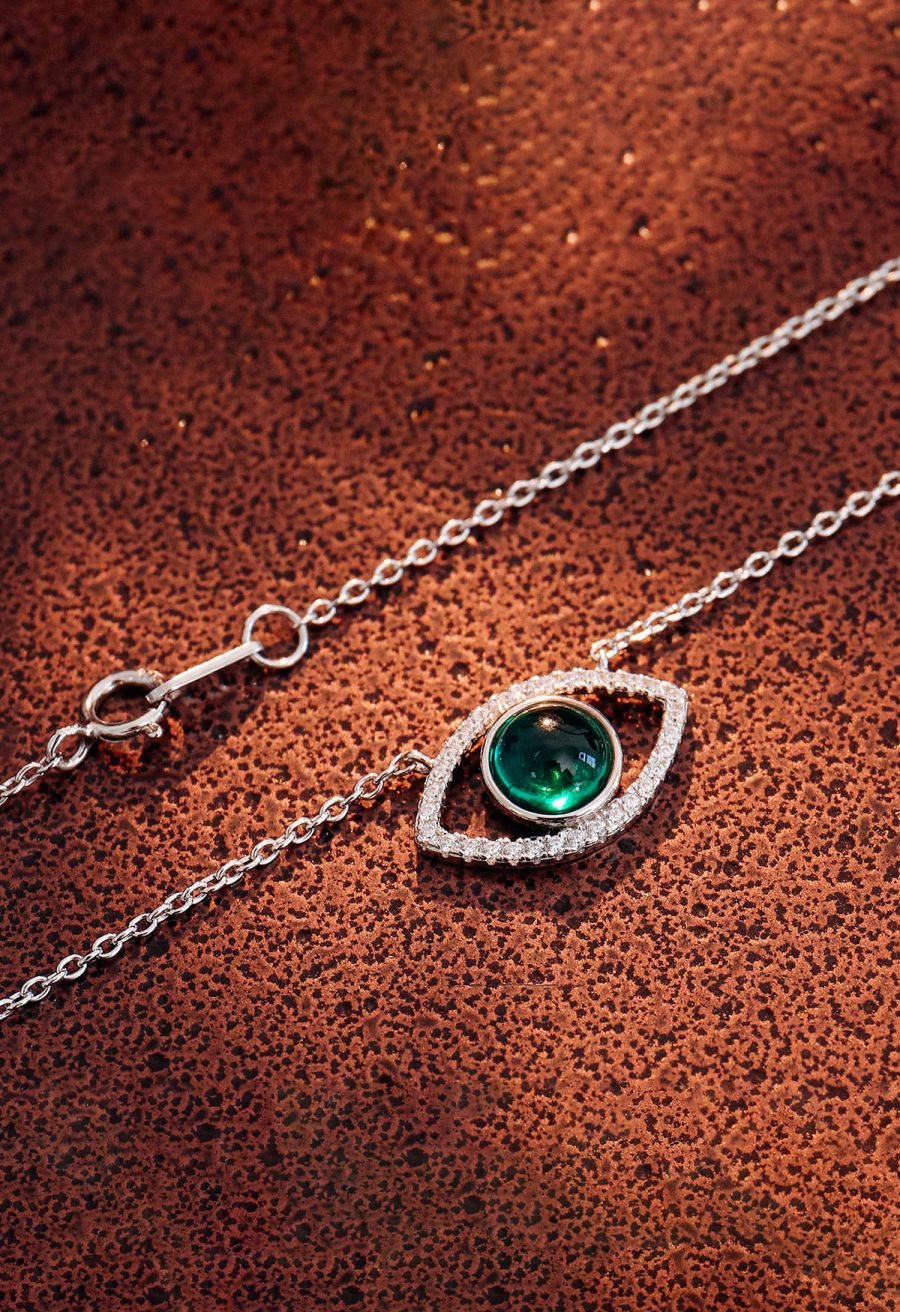 Marquise Shape Emerald Gem Necklace