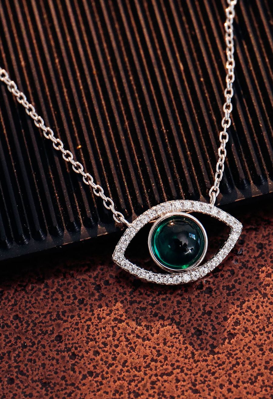 Marquise Shape Emerald Gem Necklace