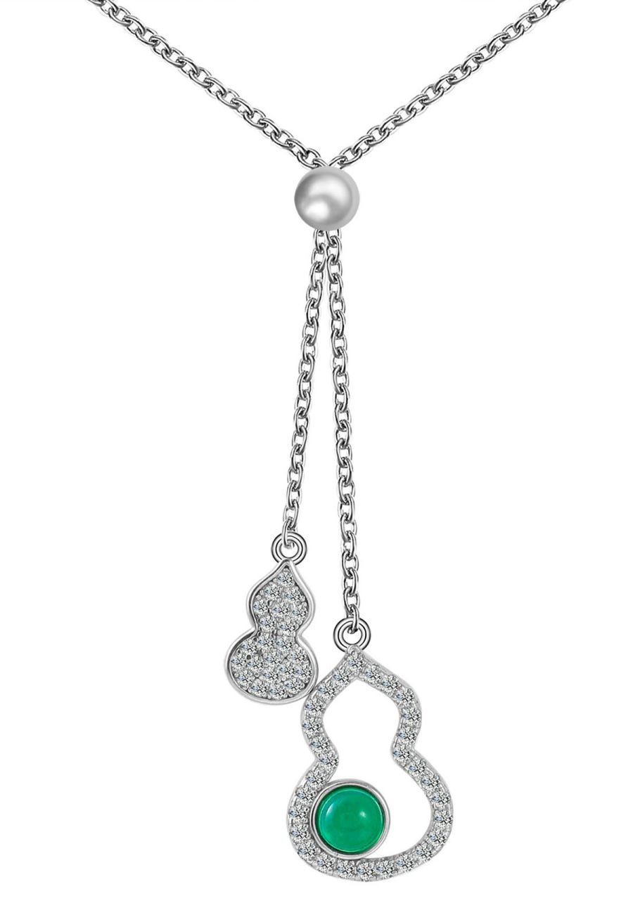 Calabash Shape Emerald Gem Necklace