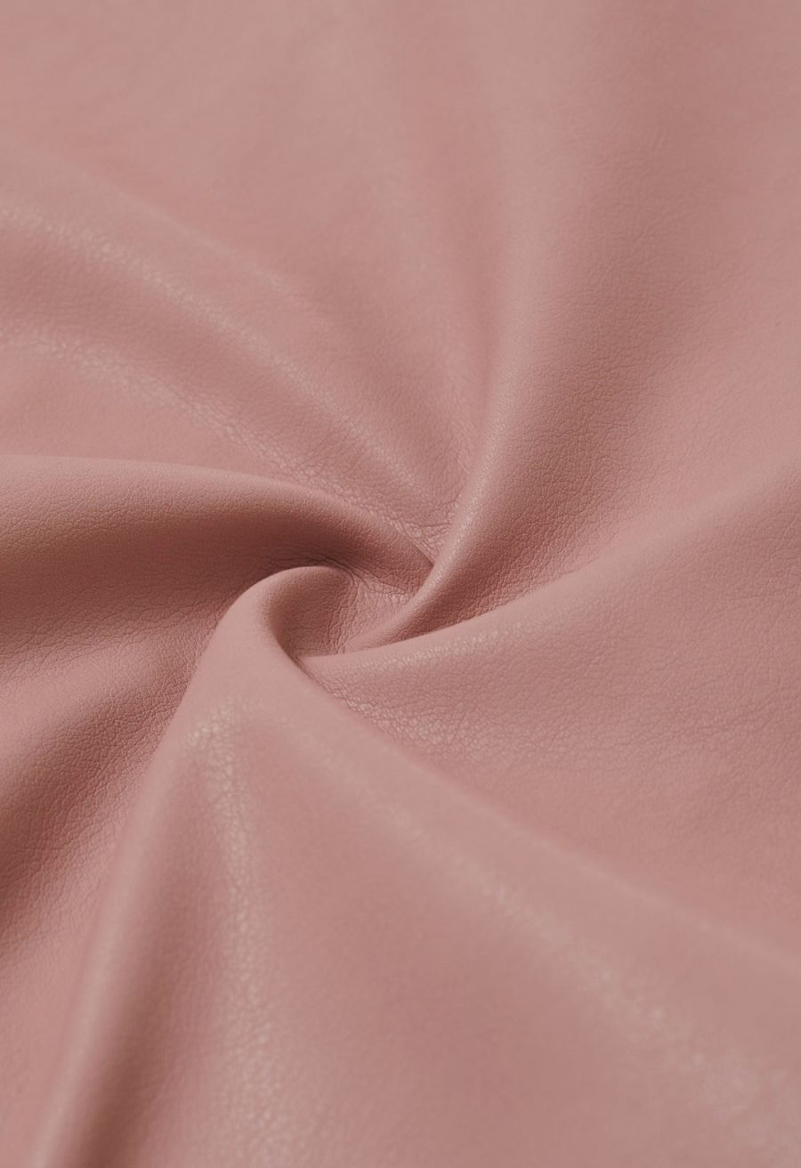 Diagonal Zip Up Faux Leather Jacket in Pink