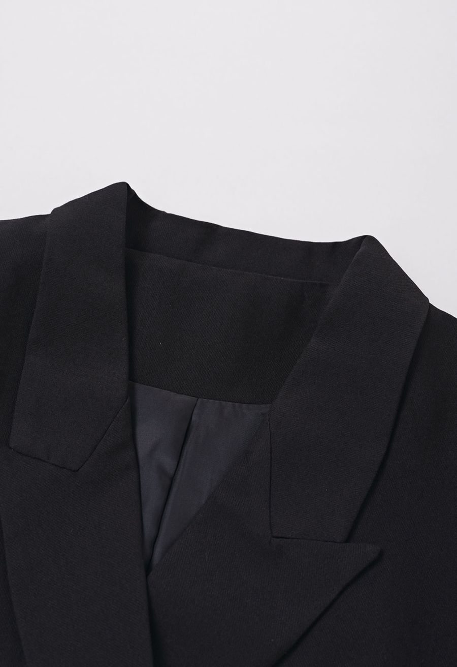 Peak Lapel Golden Double-Breasted Blazer