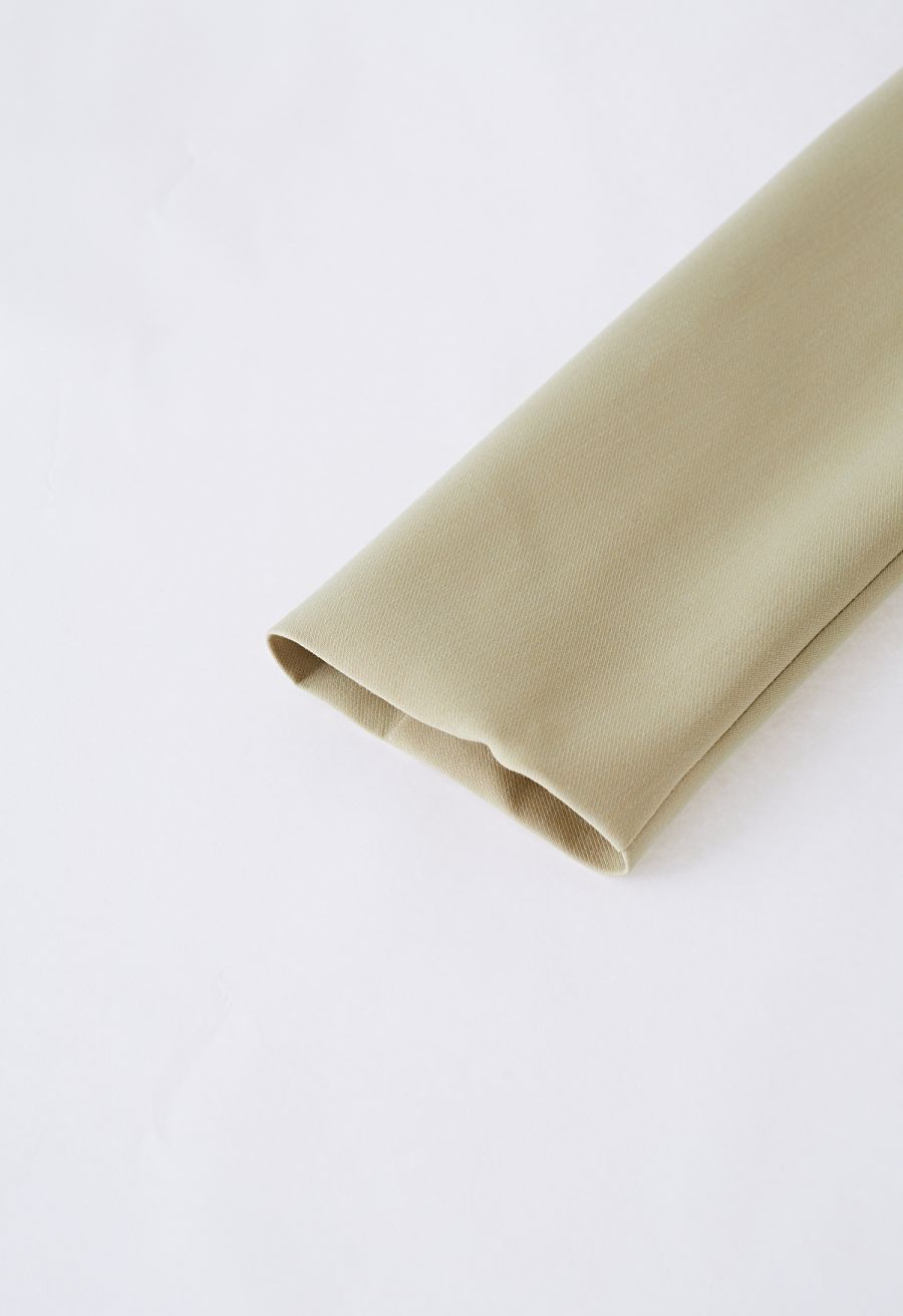 Notched Lapel Welt Pocket Blazer in Light Tan