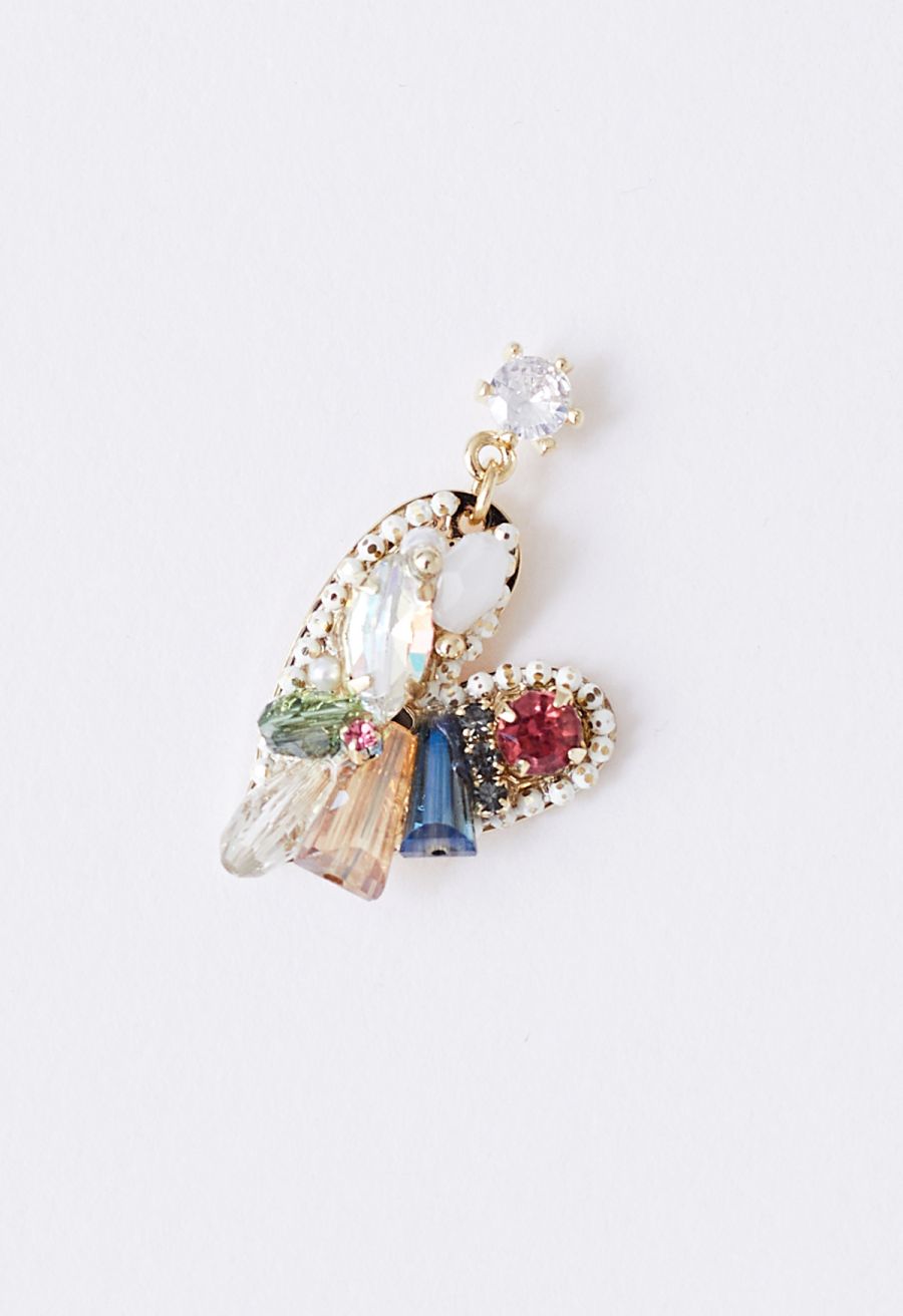 Multi Gem Heart Shape Earrings