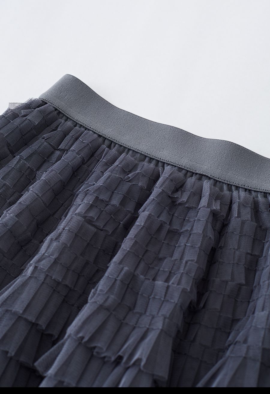 Swan Cloud Midi Skirt in Smoke
