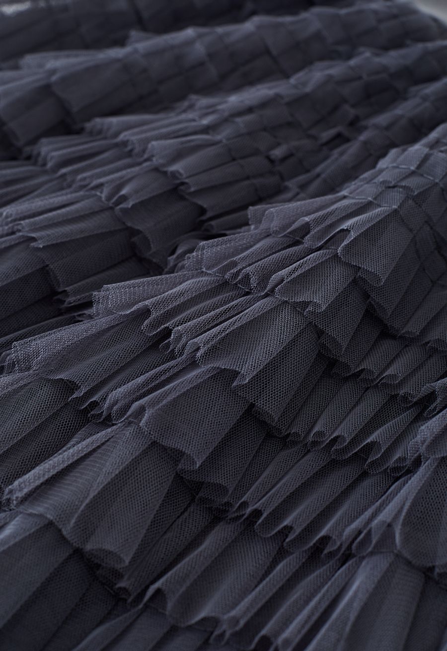 Swan Cloud Midi Skirt in Smoke