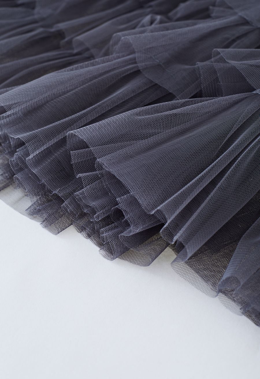 Swan Cloud Midi Skirt in Smoke