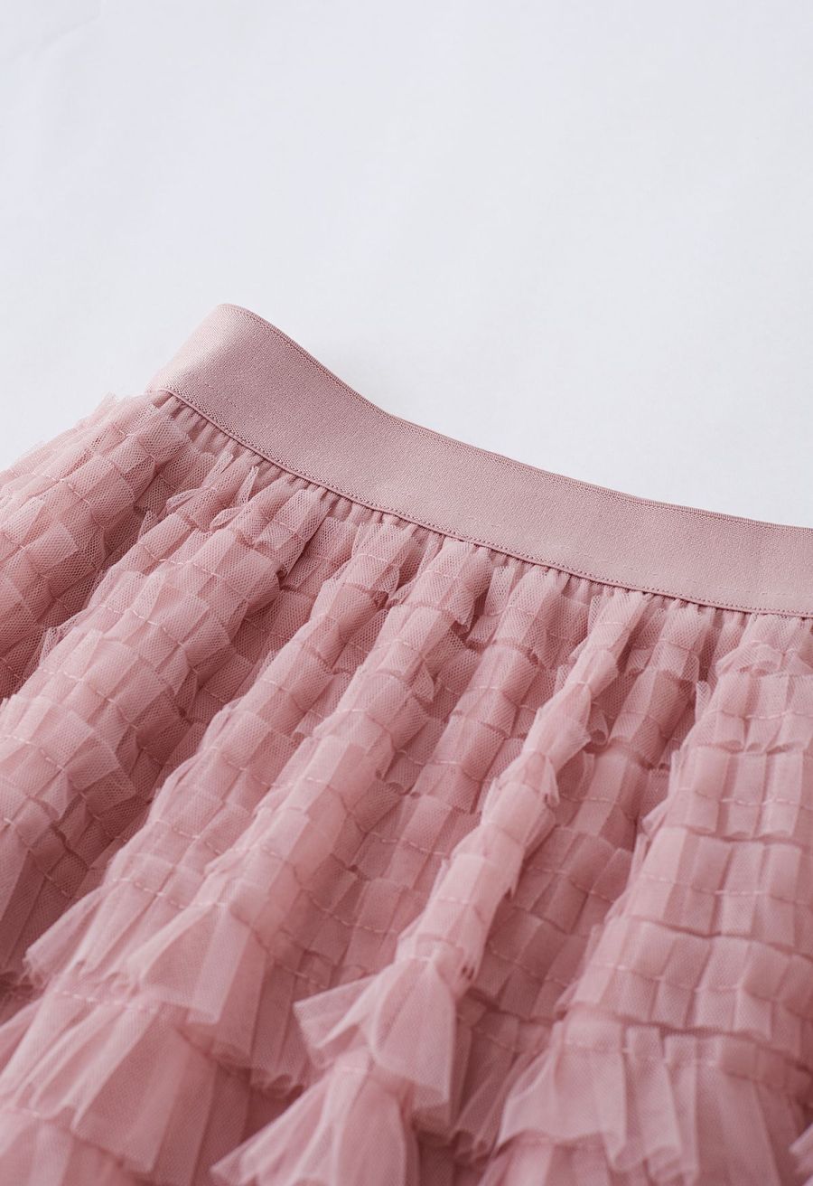 Swan Cloud Midi Skirt in Pink
