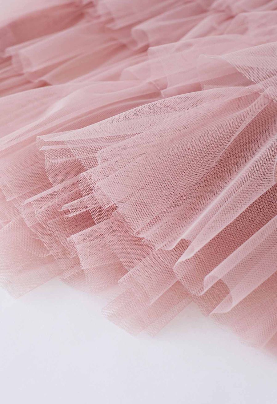 Swan Cloud Midi Skirt in Pink