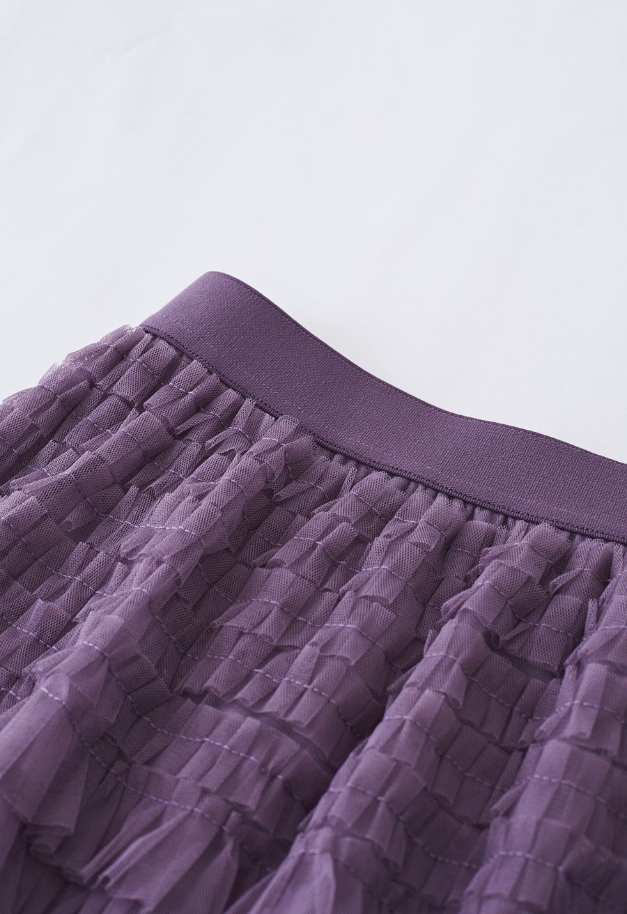 Swan Cloud Midi Skirt in Purple