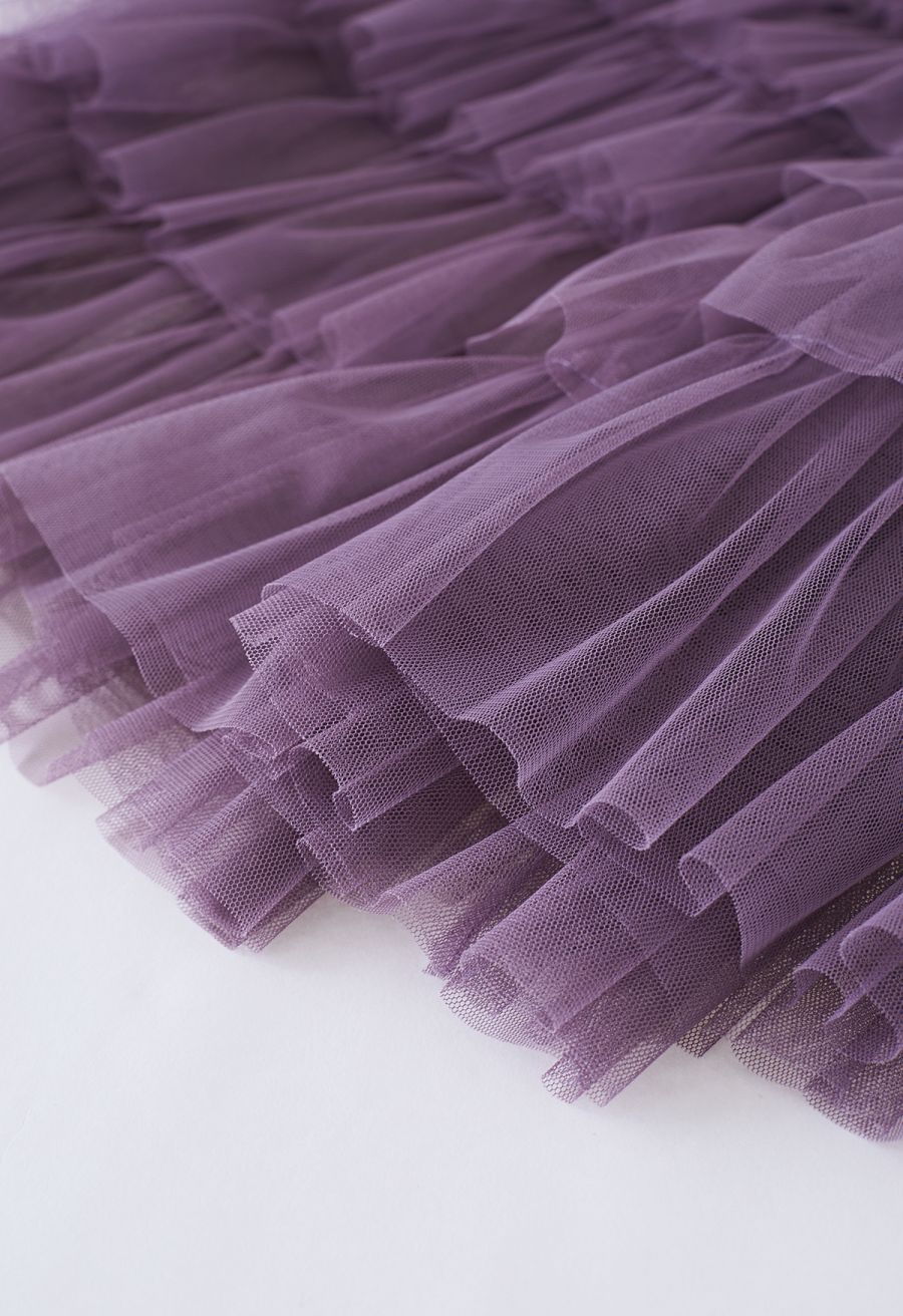 Swan Cloud Midi Skirt in Purple