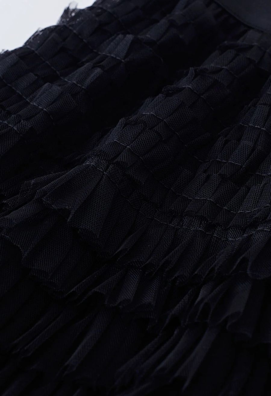 Swan Cloud Midi Skirt in Black