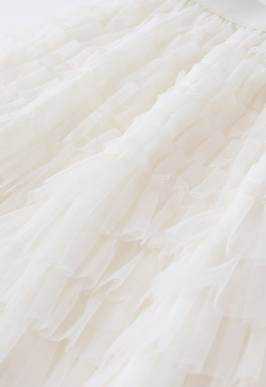 Swan Cloud Midi Skirt in Cream