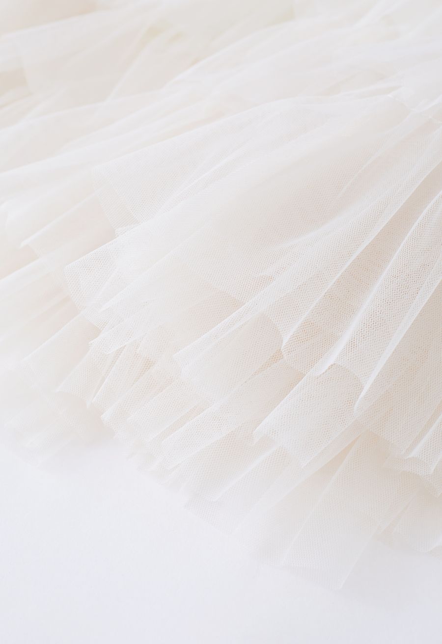 Swan Cloud Midi Skirt in Cream