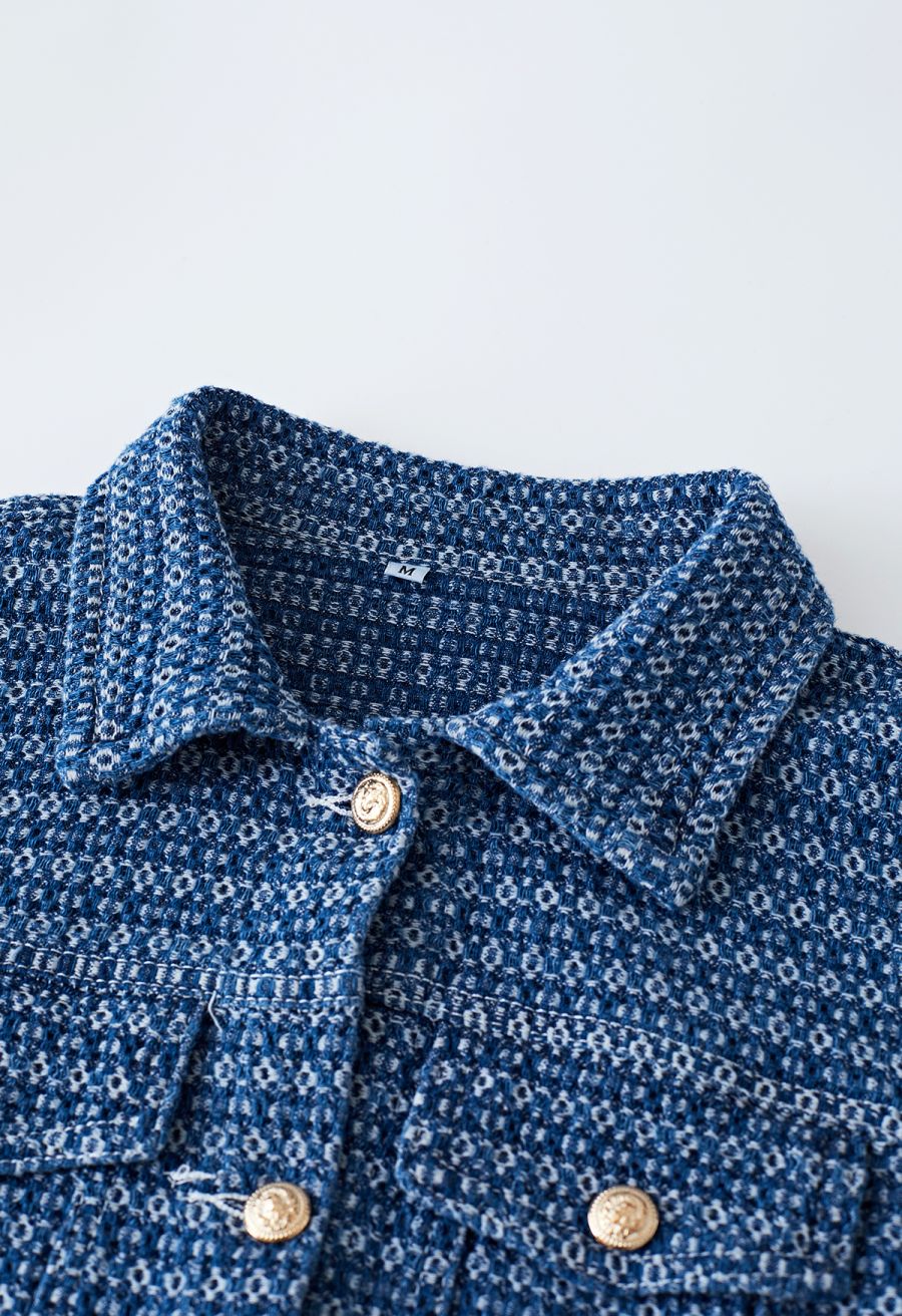Fake Flap Pockets Buttoned Denim Jacket