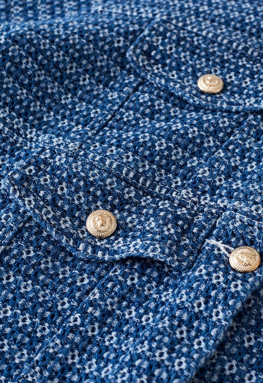 Fake Flap Pockets Buttoned Denim Jacket