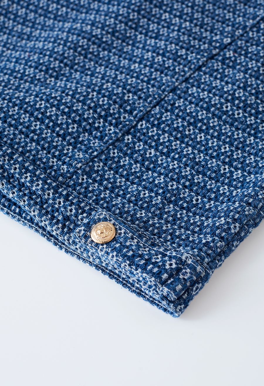 Fake Flap Pockets Buttoned Denim Jacket