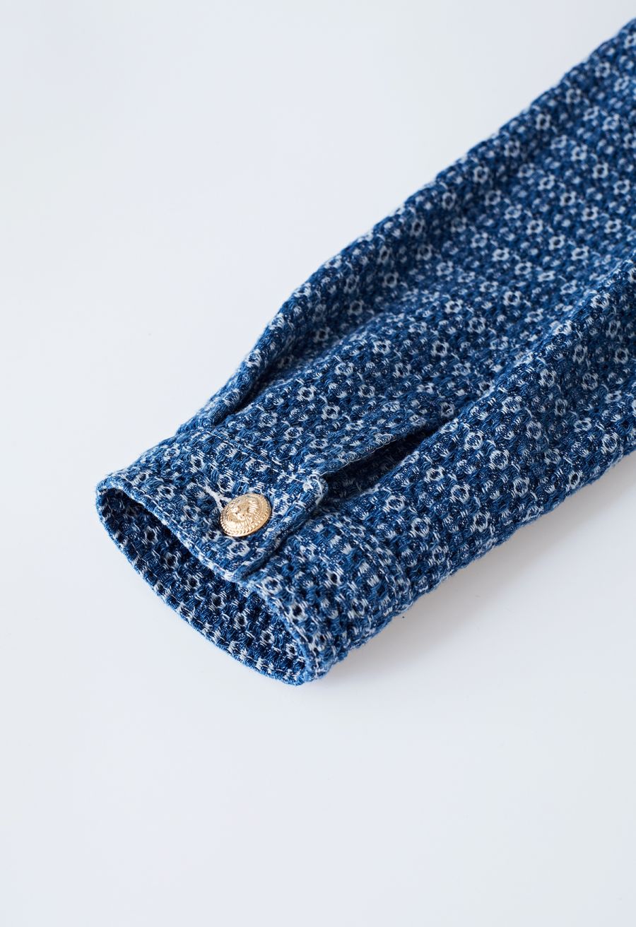 Fake Flap Pockets Buttoned Denim Jacket