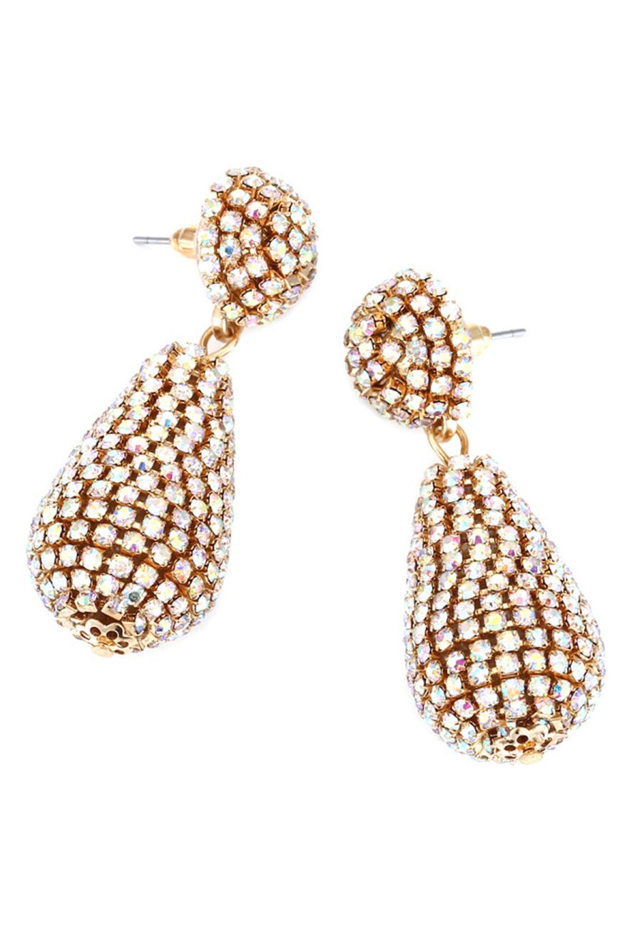 Gleaming 3D Droplet Shape Earrings