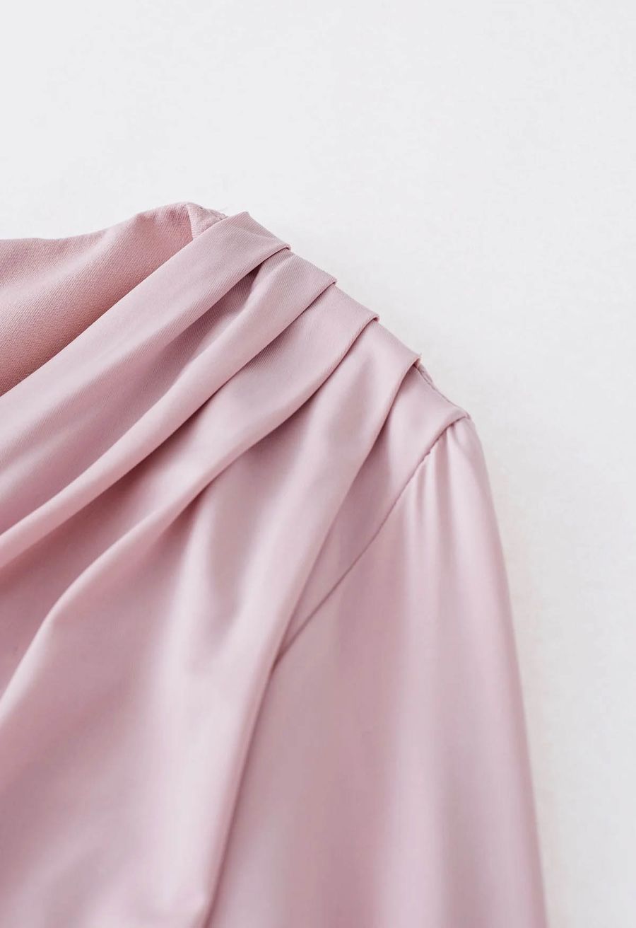 Tender Ruched Detail Faux Wrap Top