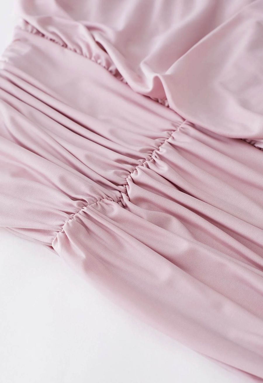 Tender Ruched Detail Faux Wrap Top