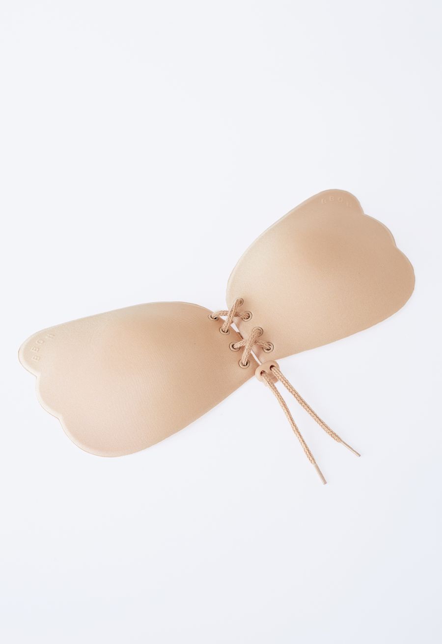 Drawstring Push Up Sticky Nude Bra 