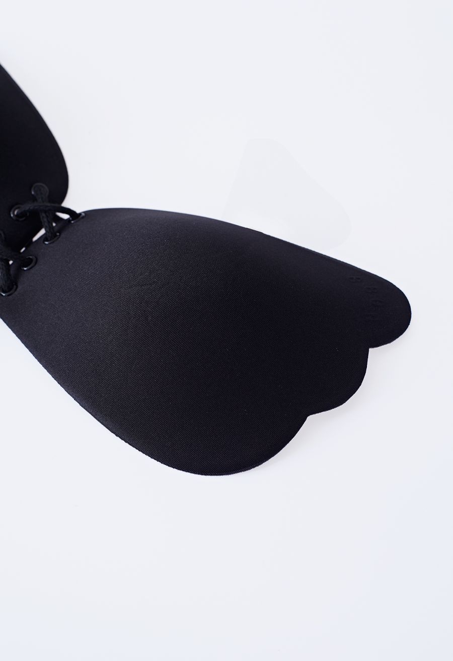 Drawstring Push Up Sticky Nude Bra 