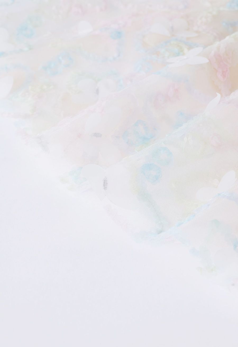 Lively Butterfly Mesh Tulle Skirt in Light Yellow
