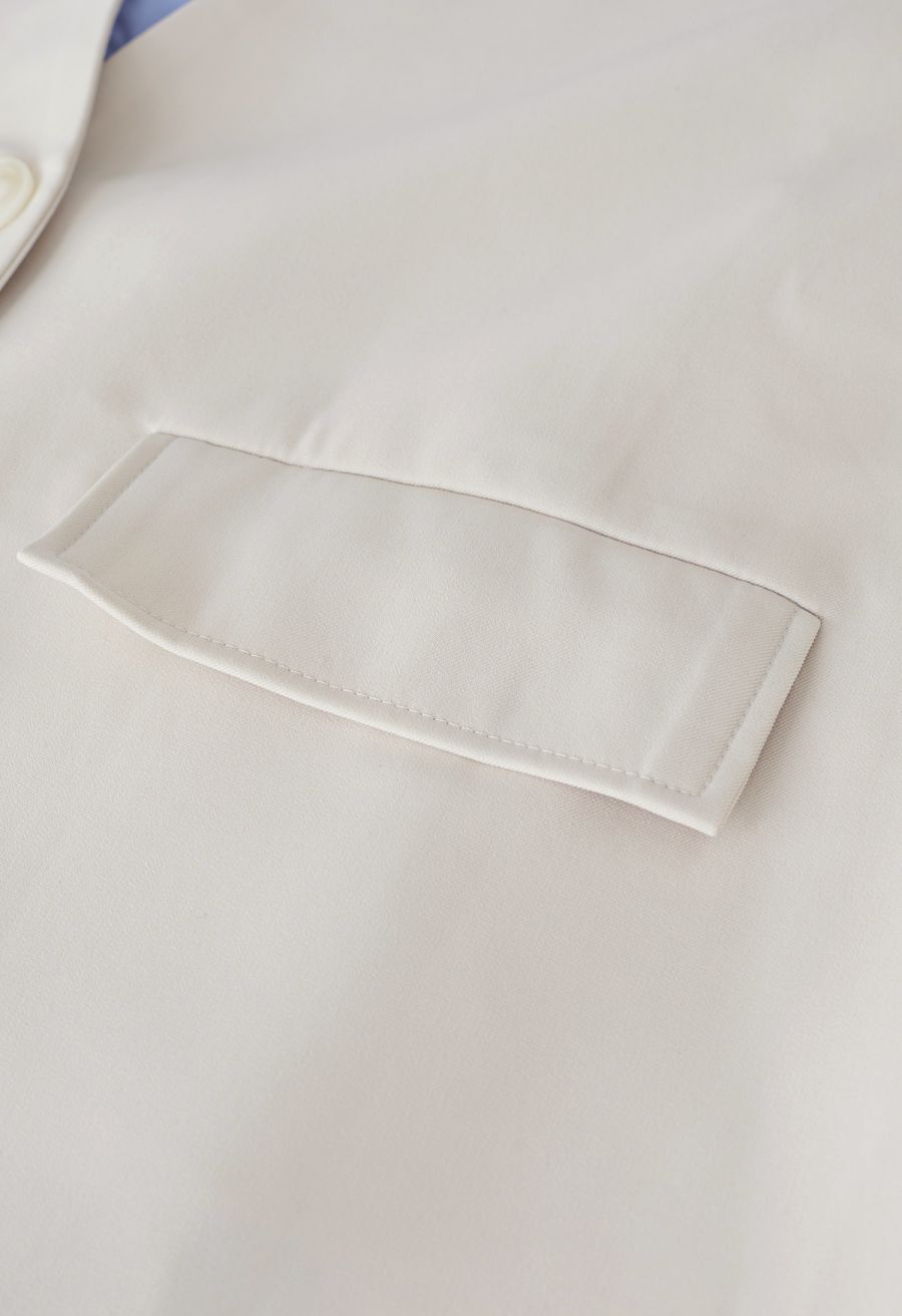 Contrast Fake Two-Piece Blazer in Ivory