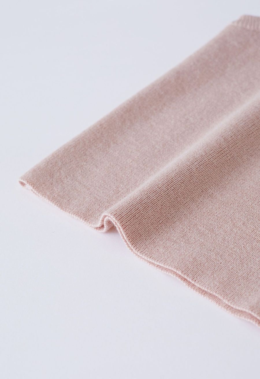 Lithesome Comfort Knit Tank Top in Pink