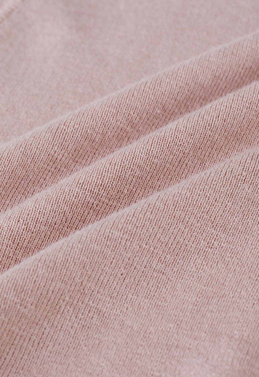 Lithesome Comfort Knit Tank Top in Pink