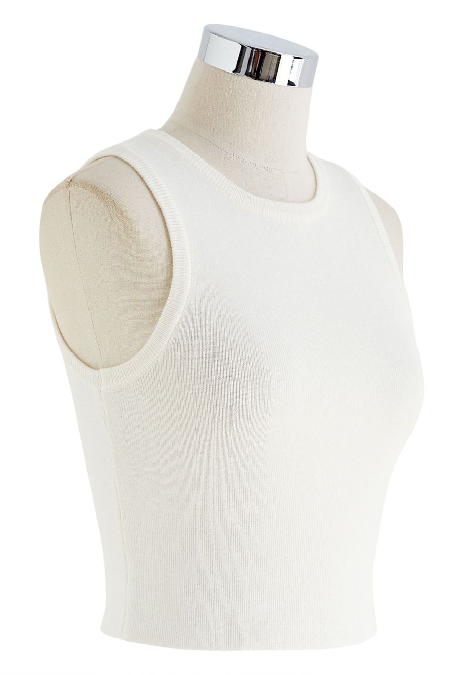 Lithesome Comfort Knit Tank Top in Ivory