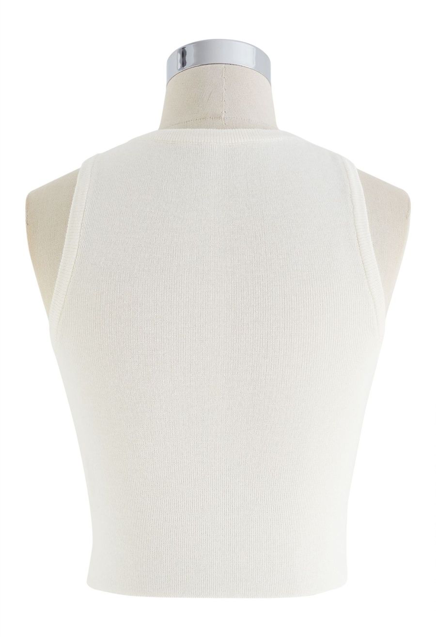 Lithesome Comfort Knit Tank Top in Ivory