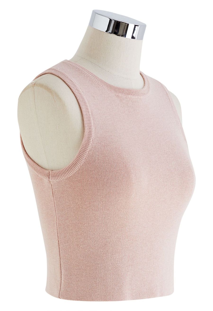 Lithesome Comfort Knit Tank Top in Pink