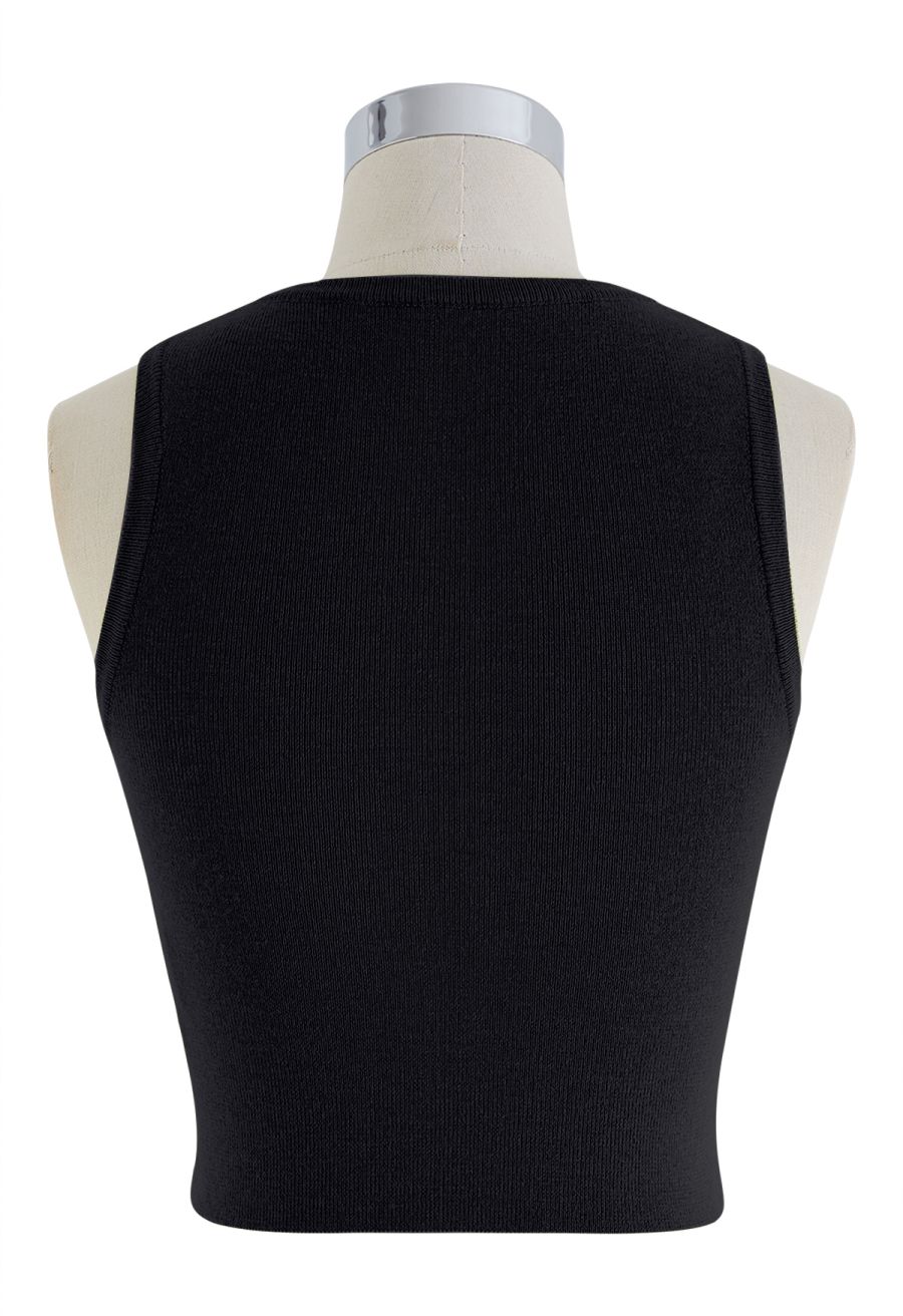 Lithesome Comfort Knit Tank Top in Black