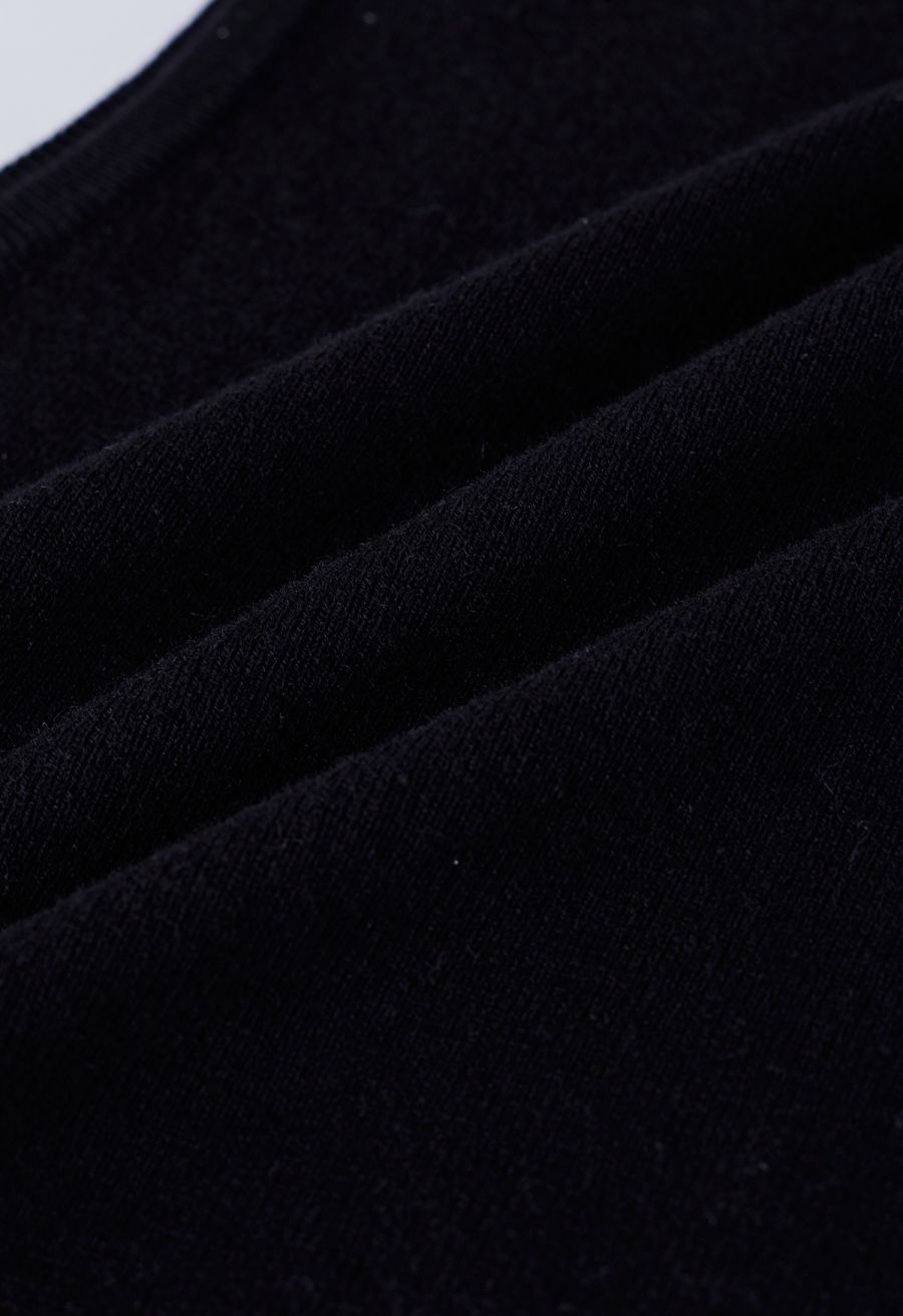 Lithesome Comfort Knit Tank Top in Black