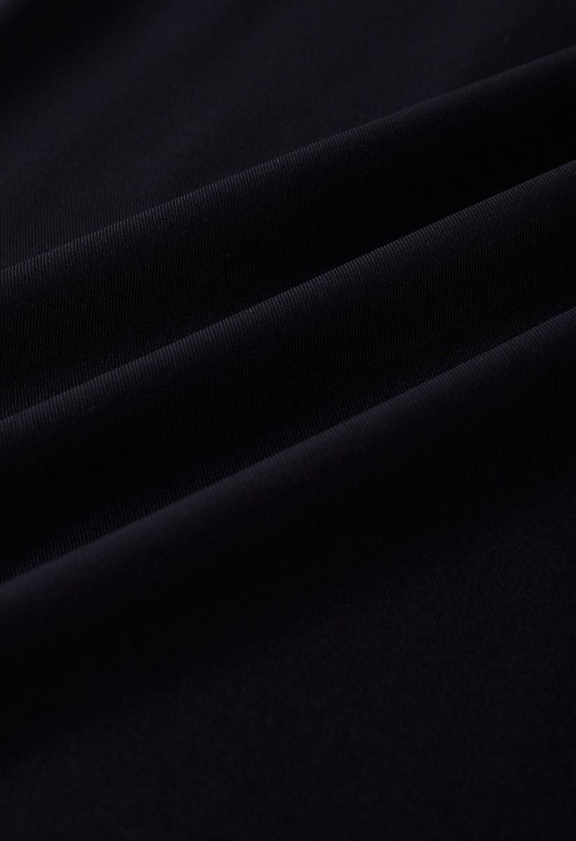 Fanciful Pleats Wide-Leg Pants in Black
