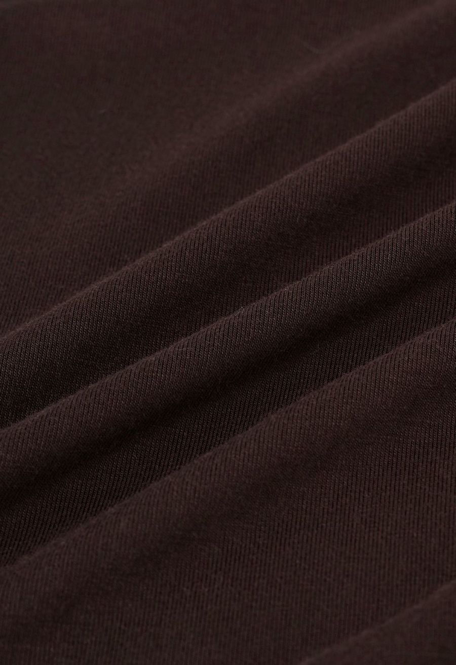 Ruched Detail Sleeveless Top in Brown