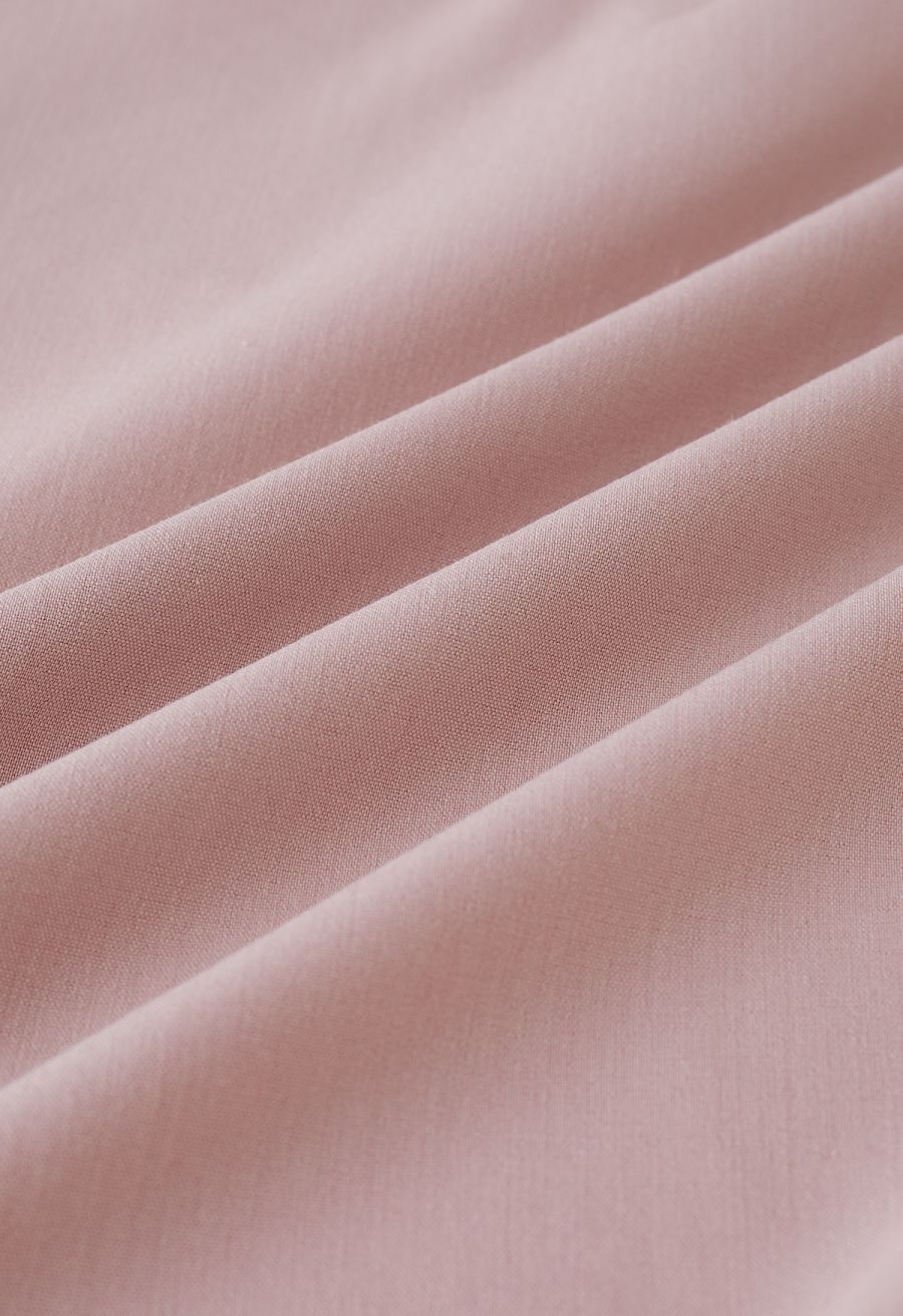 Side Slit Tiered Ruffle Cami Dress in Pink