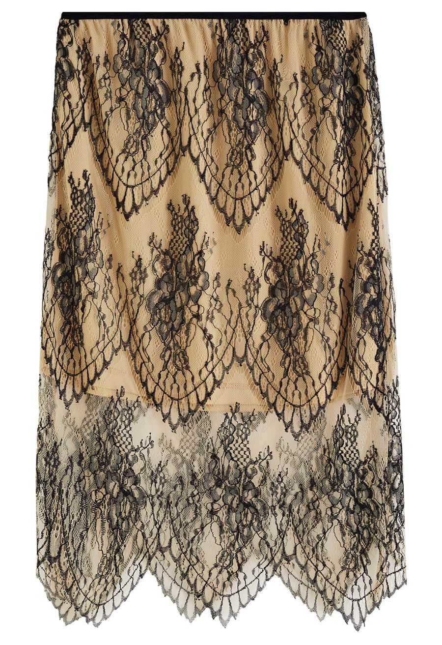 Exquisite Embroidery Lace Skirt