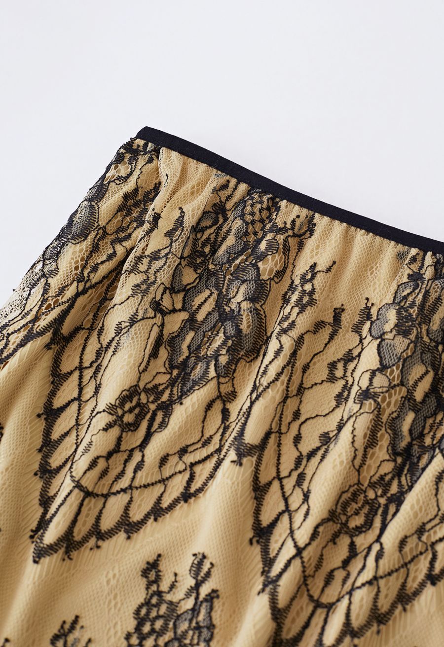 Exquisite Embroidery Lace Skirt