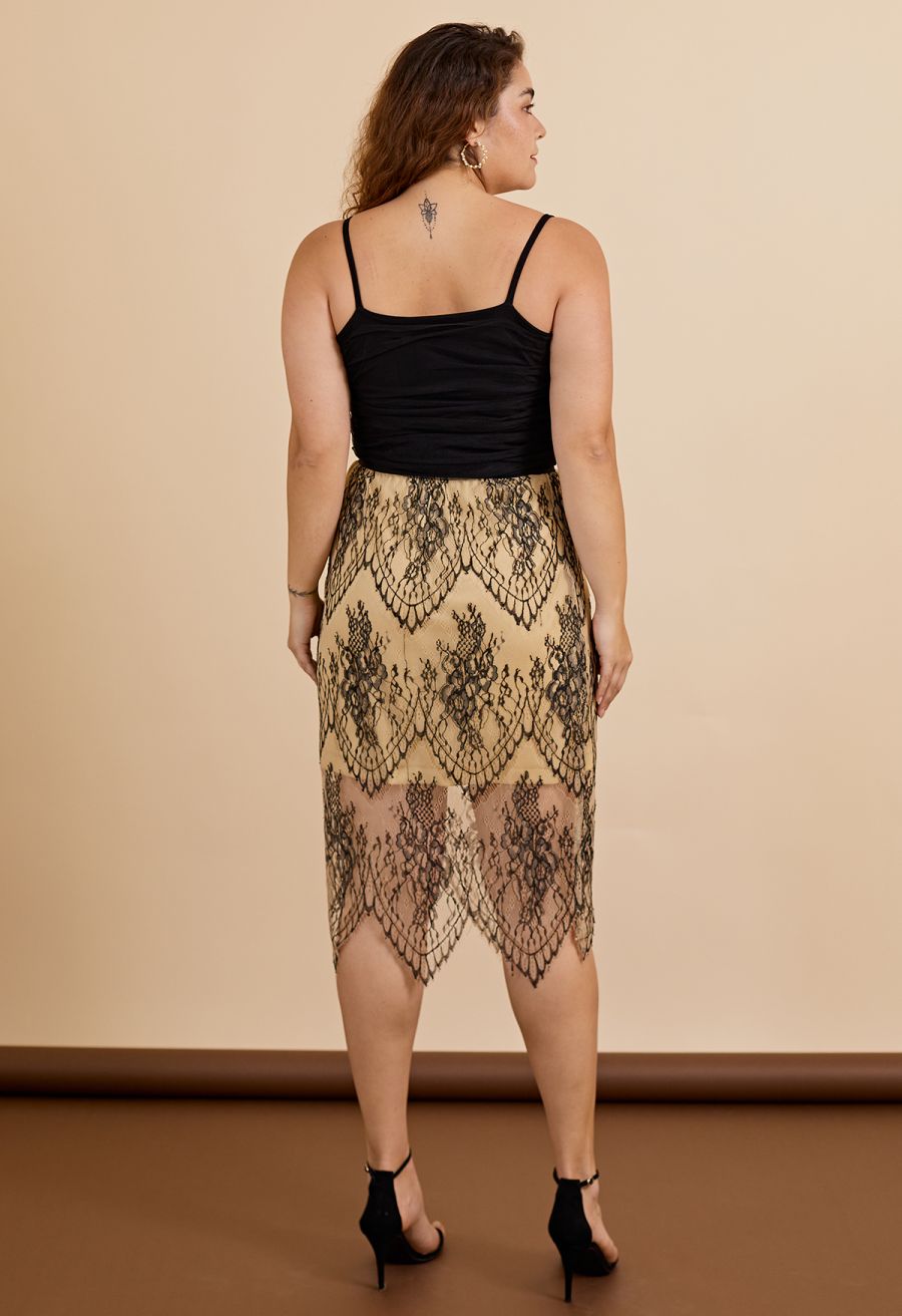 Exquisite Embroidery Lace Skirt