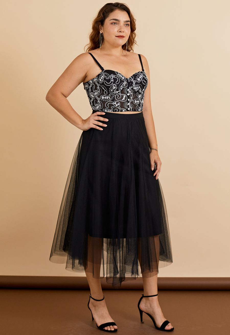 My Secret Garden Tulle Maxi Skirt in Black