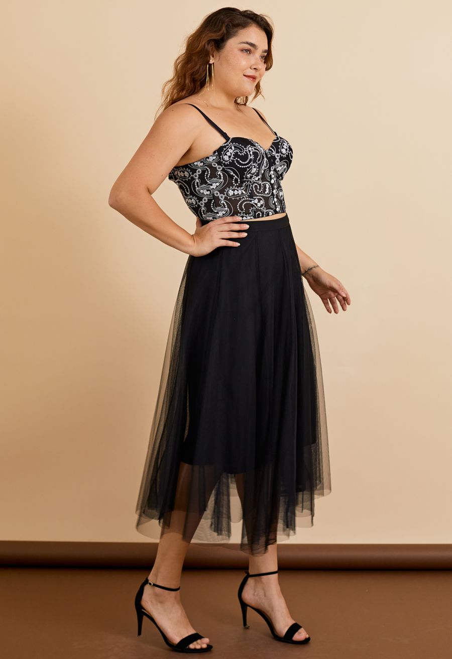 My Secret Garden Tulle Maxi Skirt in Black
